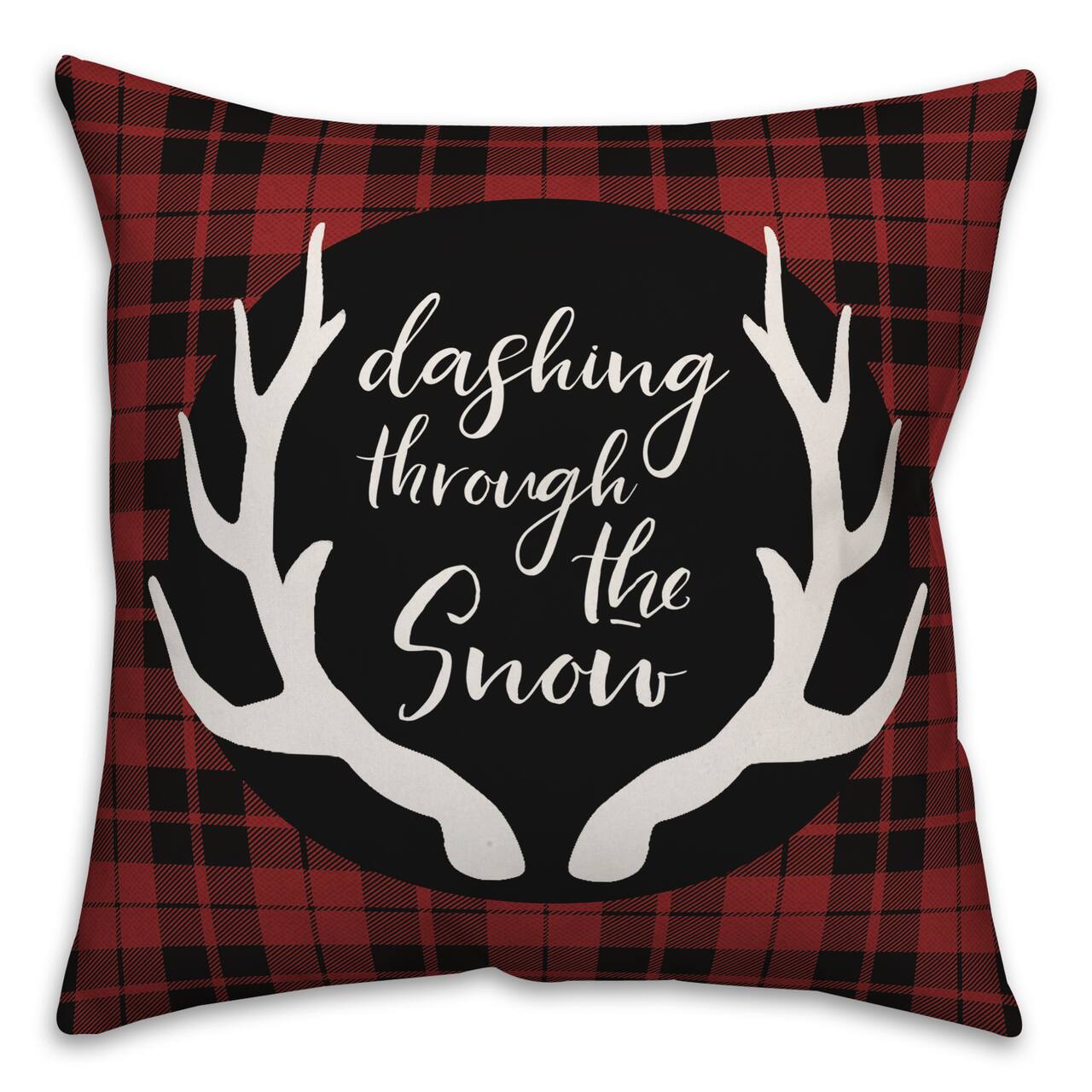 Designs Direct Dashing Through The Snow 18x18 Throw Pillow